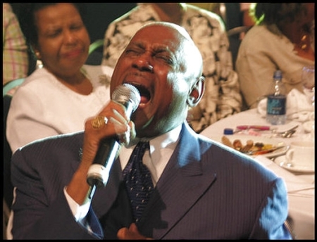 Bishop Paul S. Morton of Greater St. Stephen Full Gospel Baptist Church in New Orleans sings at the CBC prayer breakfast. (Photo: Hamil Harris/The Washington Post)