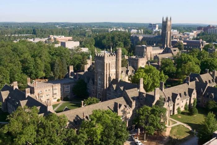 The campus of Duke University, located in Durham, North Carolina.