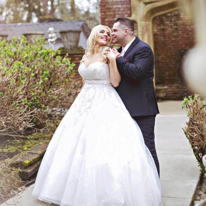 Dennis Sloboda (R) and his wife Irina (L) at their wedding in March 2016.