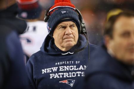 New England Patriots head coach Bill Belichick before the game against the Denver Broncos at Sports Authority Field at Mile High Stadium in Denver, Colorado, November 29, 2015.