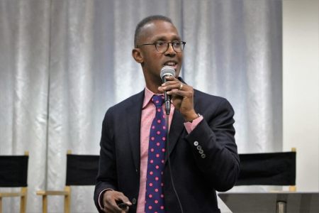 Bishop Claude Alexander, senior pastor, The Park Church, Charlotte, North Carolina speaks at the 'National Conversation on Race' conference convened by Movement Day Global Cities at Bethel Gospel Assembly in New York City, New York on Monday October 24, 2016.