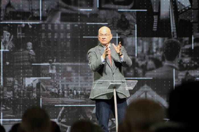 Dr. Timothy Keller, senior pastor at Redeemer Presbyterian Church speaks at Movement Day Global Cities at the Jacob Javits Center in New York City on Thursday October 27, 2016.