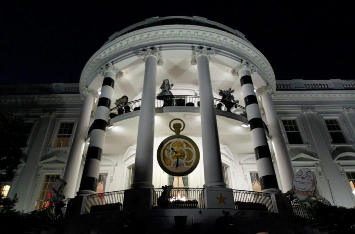 The White House is decorated for Halloween ahead of the Obamas hosting trick-or-treaters on Monday, in Washington, U.S., October 29, 2016.