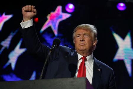 Republican presidential nominee Donald Trump speaks at a Bollywood-themed charity concert put on by the Republican Hindu Coalition in Edison, New Jersey, October 15, 2016.