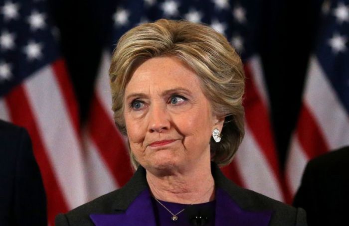 Hillary Clinton addresses her staff and supporters about the results of the U.S. election at a hotel in the Manhattan borough of New York, November 9, 2016.