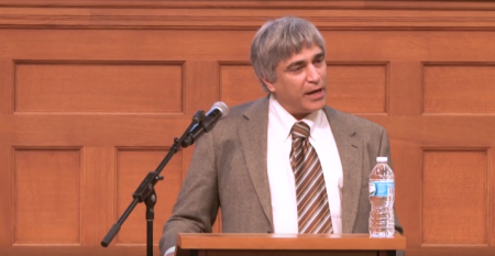 Providence College professor Anthony Esolen delivering 2014 lecture titled 'Liberal Arts and the Christian College in a Post-Christian World' at Hope College as part of the Saint Benedict Forum's Catholic Speaker Series.