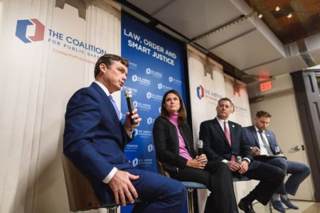 Bryan Stirling, director of the South Carolina Department of Corrections, speaks during a panel discussion at the Law, Order, and Smart Justice Forum hosted by the U.S. Justice Action Network and the Coalition for Public Safety in Washington, D.C. on Dec. 6, 2016. Also speaking on the panel were Melissa W. Nelson, state attorney-elect for Florida's 4th judicial circuit, and Peter J. Koutoujian, sheriff of Middlesex County, Massachusetts.