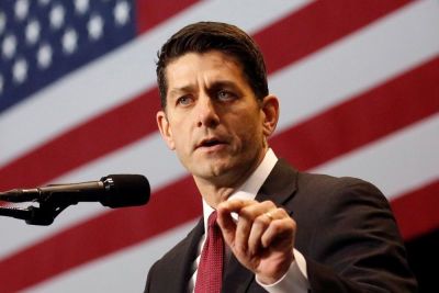 U.S. House of Representatives Speaker Paul Ryan (R-WI) speaks at U.S. President-elect Donald Trump's USA Thank You Tour event at the Wisconsin State Fair Exposition Center in West Allis, Wisconsin, U.S., December 13, 2016.