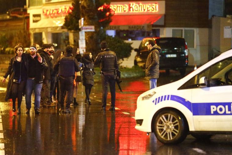 Police secure area near an Istanbul nightclub, Turkey, January 1, 2017.