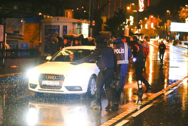 Police secure area near an Istanbul nightclub, Turkey, January 1, 2017.