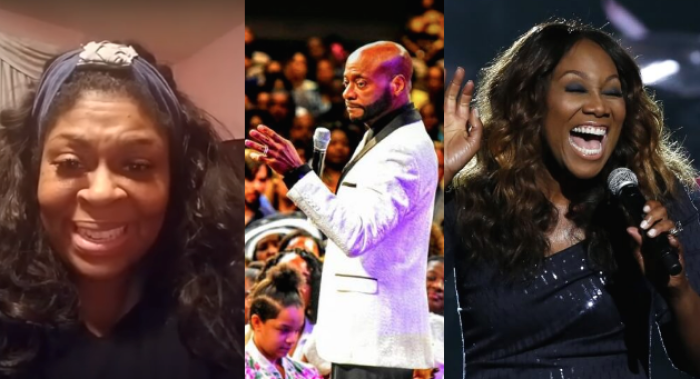 From Left: Gospel singer Kim Burrell, Bishop Eddie Long and Gospel singer Yolanda Adams.