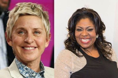 Talk show host and high profile lesbian Ellen Degeneres (L) and iconic gospel singer Kim Burrell (R).