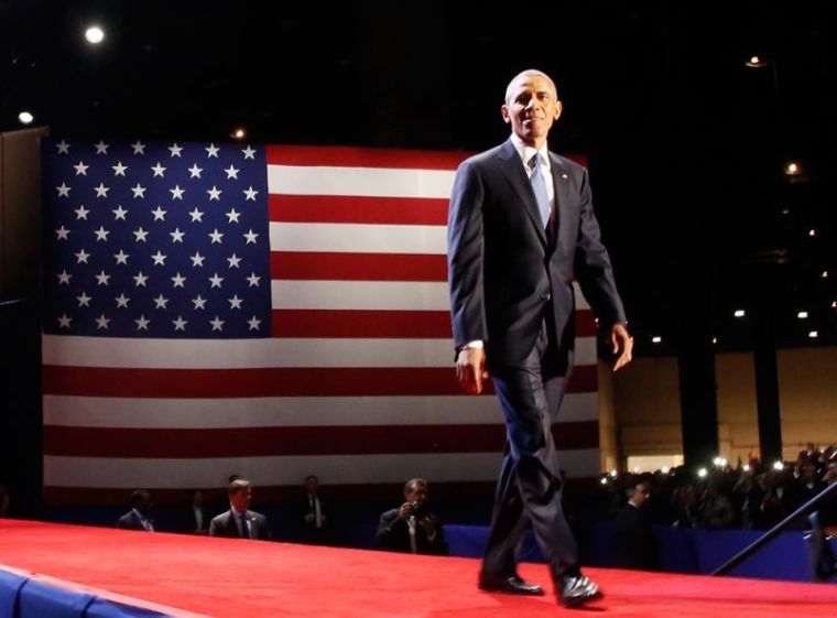 U.S. President Barack Obama arrives to deliver his farewell address in Chicago, Illinois, January 10, 2017.