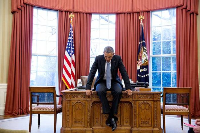 This photograph evokes the President in deep thought, which is not always an easy mood to convey. He was prepping with his national security staff before a teleconference with European leaders, February 23, 2016.