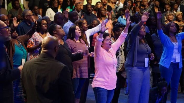 Members of New Birth Missionary Baptist Church in Lithonia, Georgia.