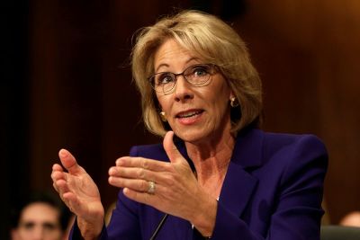 Betsy DeVos testifies before the Senate Health, Education and Labor Committee confirmation hearing to be next Secretary of Education on Capitol Hill in Washington, U.S., January 17, 2017.