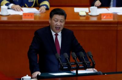 Chinese President Xi Jinping makes a speech at the celebration of the 95th anniversary of the founding of the Communist Party of China at the Great Hall of the People in Beijing, China, July 1, 2016.