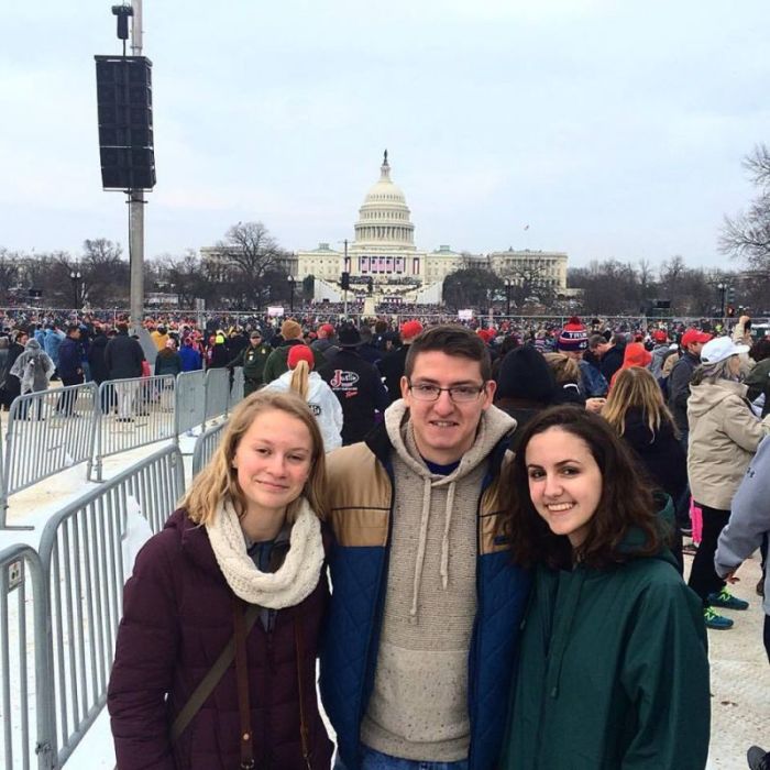 Joshua Denton with Thalia and Caroline. January 20, 2017.