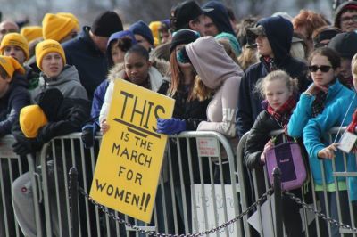 Participants in the 2017 March for Life hold up a pro-life sign in Washington, D.C. on Jan. 27, 2017.