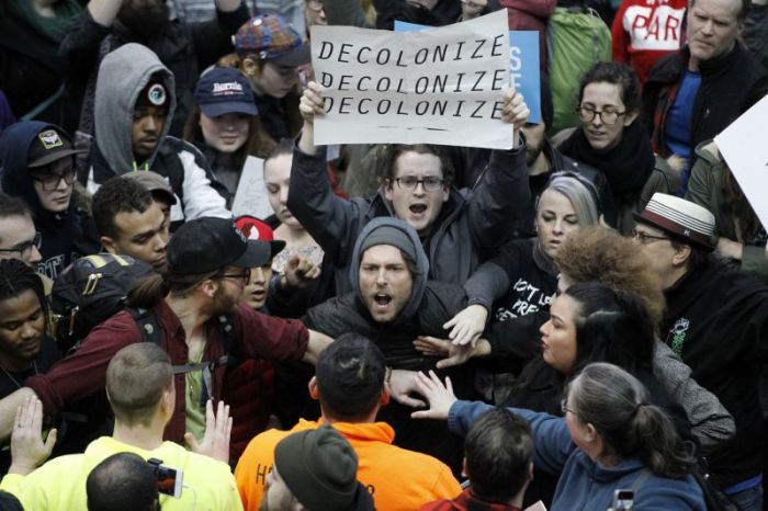 Activists gather at Portland International Airport to protest against President Donald Trump's executive action travel ban in Portland, Oregon, U.S. January 29, 2017.