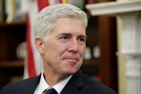 Supreme Court Nominee Judge Neil Gorsuch meets with Senator Cory Gardner (R-CO) on Capitol Hill in Washington, U.S., February 1, 2017.