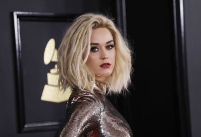 Singer Katy Perry arrives at the 59th Annual Grammy Awards in Los Angeles, California, on Feb. 12, 2017.