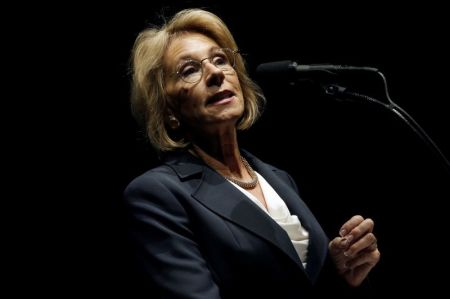 U.S. Education Secretary Betsy DeVos speaks at a rally in Grand Rapids, Michigan, U.S. December 9, 2016.