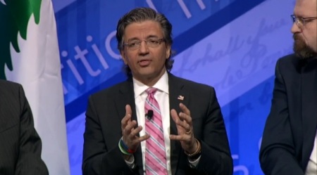 Zuhdi Jasser speaks during a panel discussion at the Conservative Political Action Conference in Oxen Hill, Maryland, on February 24, 2017.