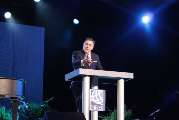 NRB President Jerry Johnson speaks during the annual NRB Convention in Orlando, Feb. 27, 2017