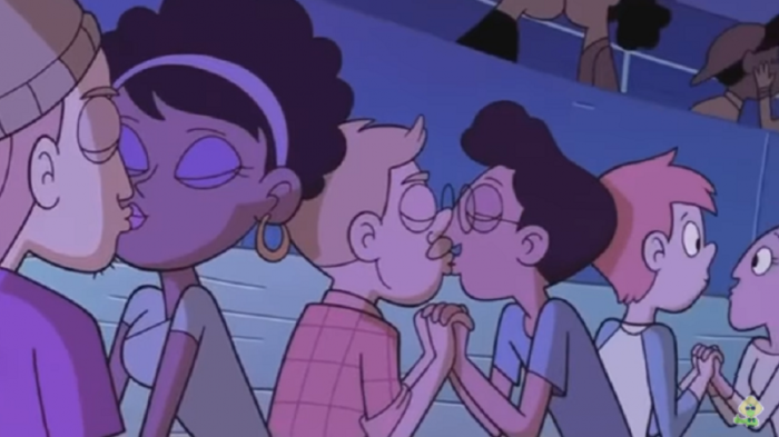 A Disney XD show displays several gay kisses on an episode of popular cartoon 'Star vs. The Forces of Evil' on Monday, February 28, 2017.