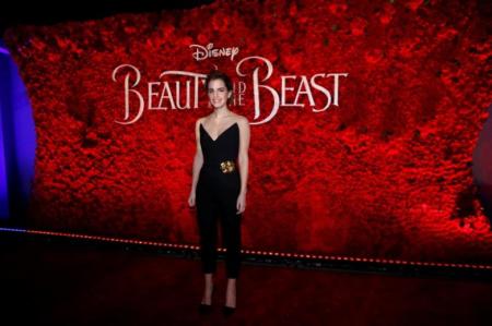 Cast member Emma Watson poses at the premiere of 'Beauty and the Beast' in Los Angeles, California, March 2, 2017.