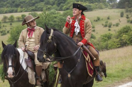 Actors Josh Gad (L) and Luke Evans are seen here in the new 2017 film 'Beauty and the Beast.'