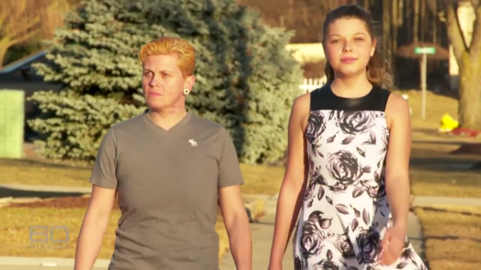 Transgender man Eric Maison (formerly Erica Maison) with his 15-year-old transgender daughter Corey who began transitioning to a girl four years ago.