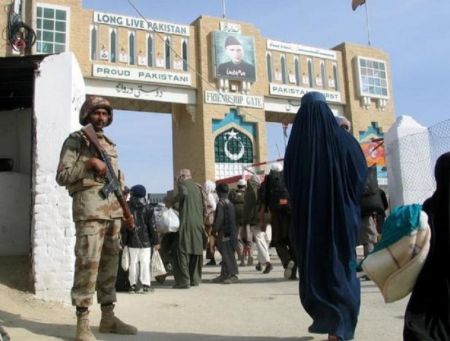 A Pakistani soldier keeps guard at the Friendship Gate, crossing point at the Pakistan-Afghanistan border town of Chaman, Pakistan, March 7, 2017.