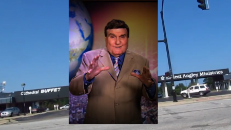 Televangelist Ernest Angley and his Cathedral Buffet restaurant in Cuyahoga Falls, Ohio.