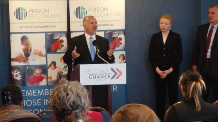 Craig DeRoche speaks at the National Press Club launching Prison Fellowship's 'Second Chance Month' in Washington, D.C. March 30, 2017.