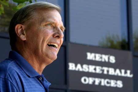 Baylor University basketball coach Dave Bliss makes a brief statement to the press, in Waco, Texas, July 22, 2003 following new developments in the disappearance of Patrick Dennehy, the Baylor University basketball player that has been missing since early June. Authorities in Maryland arrested Dennehy's roommate, Carlton Dotson, on July 21 in connection with the case.