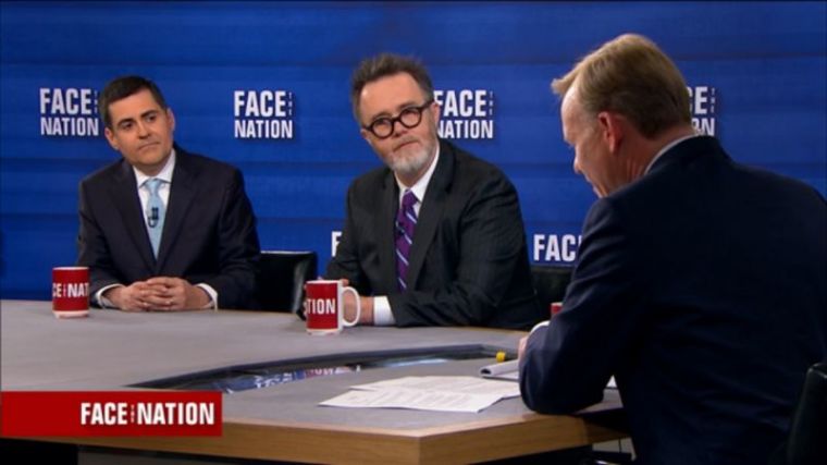 Russell Moore (L), who is president of the Ethics & Religious Liberty Commission of the Southern Baptist Convention, participating with Orthodox Christian Rod Dreher (R) on CBS News' 