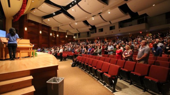 Attendees at the Presbyterian Church (USA)'s multiday Big Tent event, held at the University of Tennessee at Knoxville from July 30 to August 1, 2015.