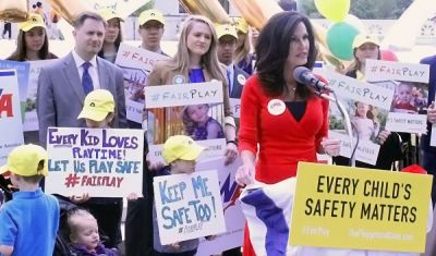 Penny Nance, president of Concerned Women for America, speaks outside the U.S. Supreme Court in support of Trinity Lutheran Church in Missouri as oral arguments are heard inside in the Trinity Lutheran Church v. Comer on April 19, 2017.