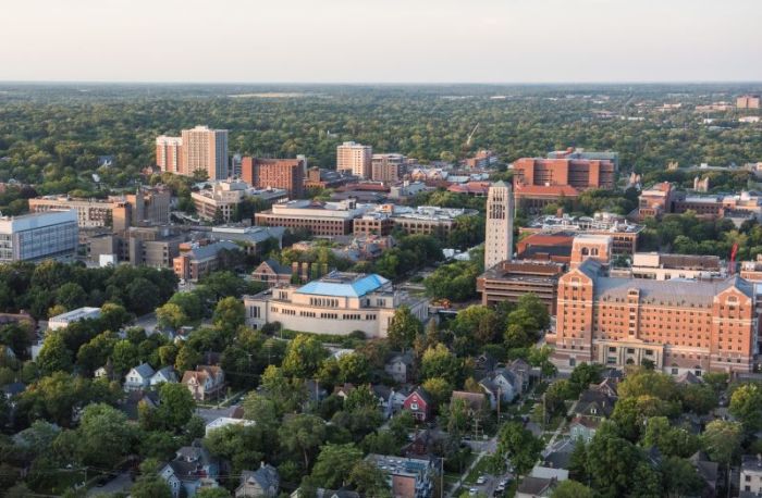 The Ann Arbor campus of the University of Michigan.