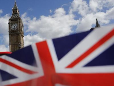 A union flag is seen near the Houses of Parliament in London, Britain April 18, 2017.