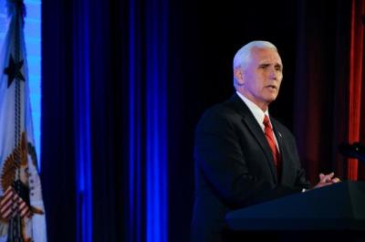 U. S. Vice President Mike Pence addresses Chamber of Commerce ''Invest in America!'' summit in Washington U.S., on May 18, 2017.