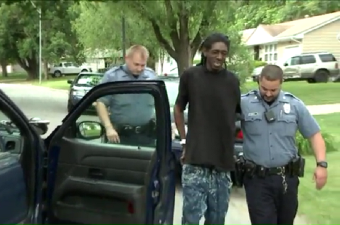 Suspect Orlando Gentry is arrested by police in Kansas City, Missouri, May 22, 2017.