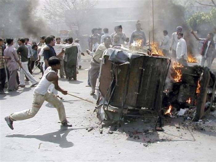 Communal violence in India is commonplace. This picture was taken from previous clashes.