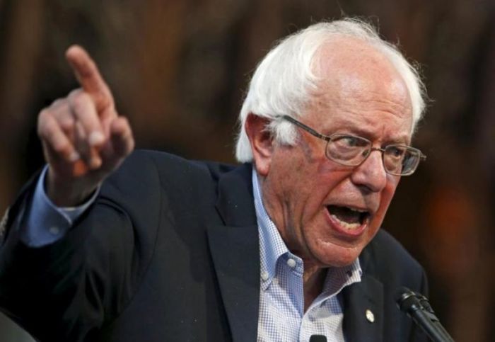 Then U.S. Democratic presidential candidate Bernie Sanders delivers a speech at a campaign event in Chicago, Illinois, on Sept. 28, 2015.