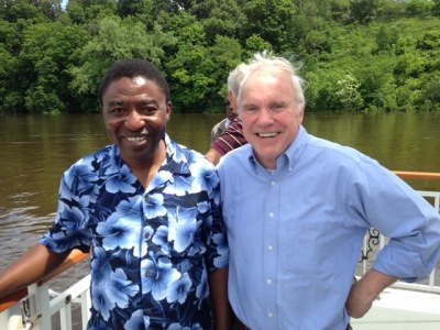 John Jusu (L), editor of the Africa Study Bible, with Paul Mouw (R), director of strategic projects for Oasis International.