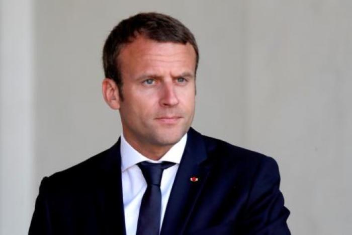 French President Emmanuel Macron waits for a guest at the Elysee Palace in Paris, France, June 28, 2017.