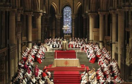 The new Archbishop of Canterbury Justin Welby speaks to the congregation during a ceremony at Canterbury Cathedral, in Canterbury, southern England March 21, 2013.