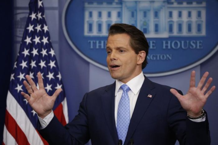 New White House Communications Director Anthony Scaramucci addresses the daily briefing at the White House in Washington, U.S., July 21, 2017.